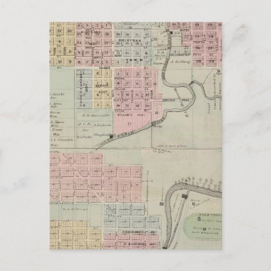 ミネソタ州モーア郡オースティンの地図 ポストカード (正面)