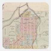 ミネソタ州ライス郡ファリボーの地図 スクエアシール (正面)