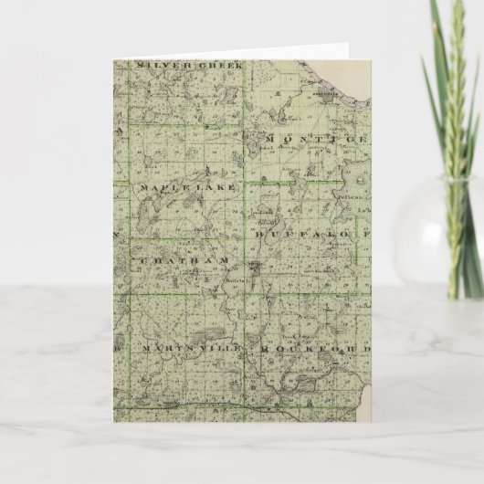 ミネソタ州ライト郡の地図 カード (正面)