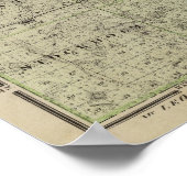 ミネソタ州ライト郡の地図 ポスター (角)