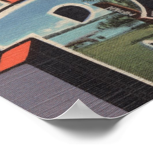 ミネソタ州ラピッド公園 – 大きな文字のシーン ポスター (角)