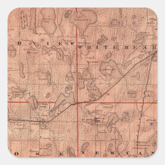 ミネソタ州ラムゼイ郡の地図 スクエアシール (正面)