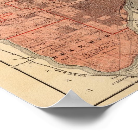 ミネソタ州ラムゼイ郡の地図 ポスター (角)