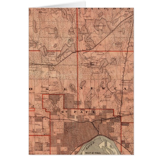 ミネソタ州ラムゼー郡の地図 (正面)