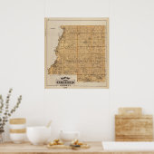 ミネソタ州ルスール郡の地図 ポスター (キッチン)