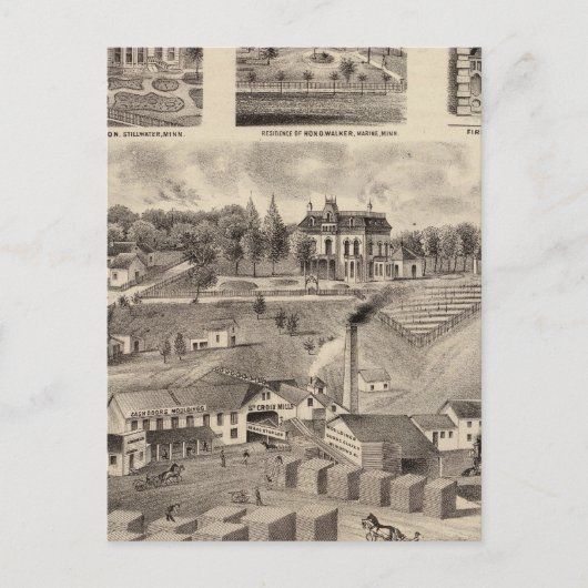 ミネソタ州ルンバーヤード&ミルズ ポストカード (正面)