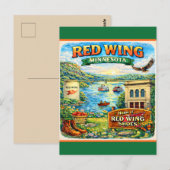 ミネソタ州レッドウィングの記念ポストカード ポストカード (正面/裏面)