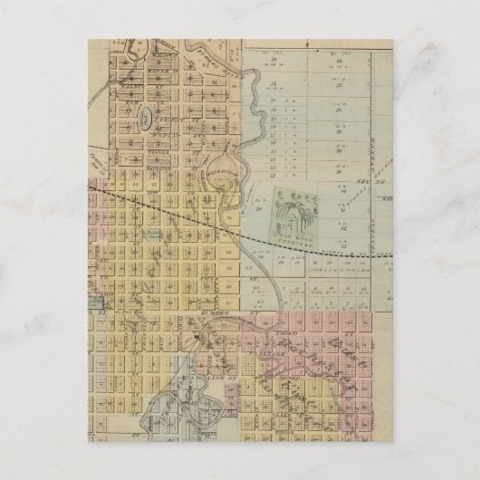 ミネソタ州ロチェスターの地図 ポストカード (正面)