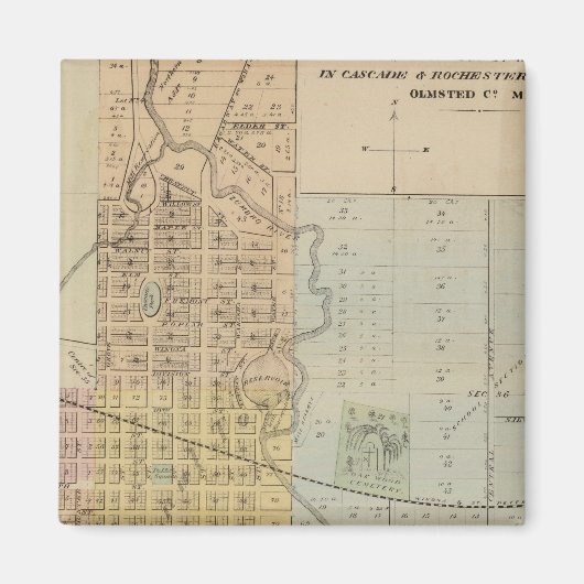 ミネソタ州ロチェスターの地図 マグネット (正面)