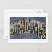 ミネソタ州ロチェスター – 大きな文字のシーン ポストカード (正面/裏面)