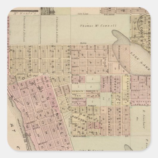 ミネソタ州ワシントン郡スティルウォーターの地図 スクエアシール (正面)