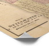 ミネソタ州ワシントン郡スティルウォーターの地図 ポスター (角)