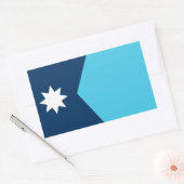 ミネソタ州北星旗 長方形シール (封筒)