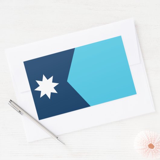 ミネソタ州北星旗 長方形シール (封筒)