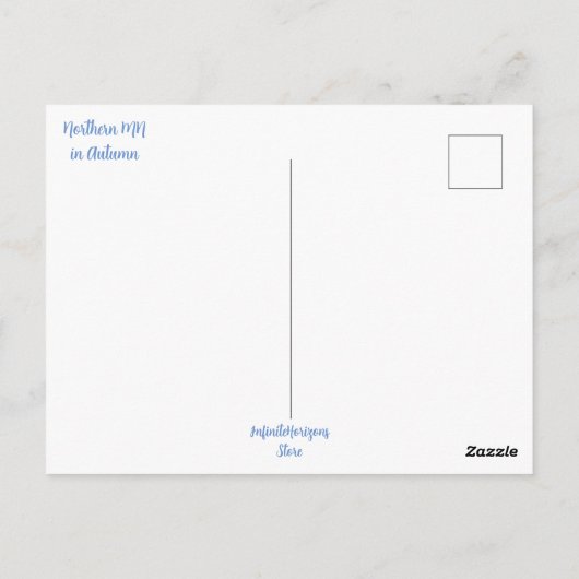 ミネソタ州北部はがき内の反射の湖 ポストカード (裏面)