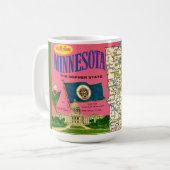 ミネソタ州地図ポストカードマグ コーヒーマグカップ (正面左)
