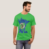 ミネソタ州地形・地図フラグ Tシャツ (正面フル)