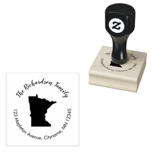 ミネソタ州差出人住所ゴム印 ラバースタンプ (押印)