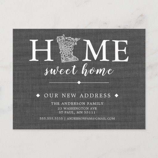 ミネソタ州引越し案内ポストカード 案内ポストカード (正面)