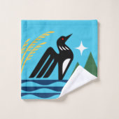 ミネソタ州旗とシールタオルセット バスタオルセット (ウォッシュタオル)