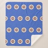 ミネソタ州旗と愛国心シェルパ毛布 シェルパブランケット (正面)