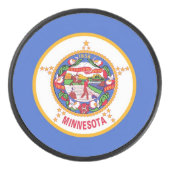 ミネソタ州旗と愛国的なホッケーパック アイスホッケーパック (正面)