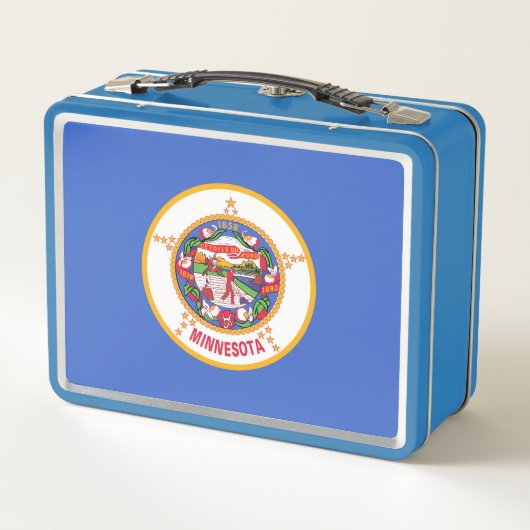 ミネソタ州旗のある金属ステンレス弁当箱 メタルランチボックス (裏面)