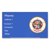 ミネソタ州旗の付いた名刺マグネット マグネット名刺 (正面)