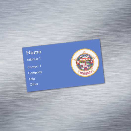 ミネソタ州旗の付いた名刺マグネット マグネット名刺 (インサイチュ)