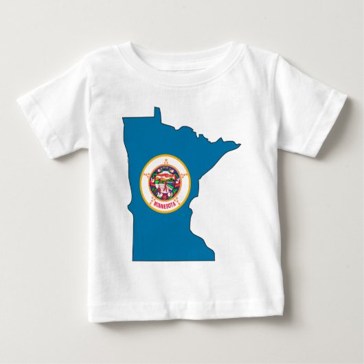 ミネソタ州旗の地図 ベビーTシャツ (正面)