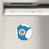 ミネソタ州旗の地図 マグネット (インサイチュ (食洗機))