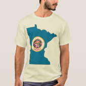 ミネソタ州旗の地図 Tシャツ (正面)