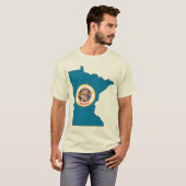 ミネソタ州旗の地図 Tシャツ (正面フル)