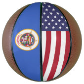 ミネソタ州旗を持つフルサイズバスケットボール バスケットボール (縦)