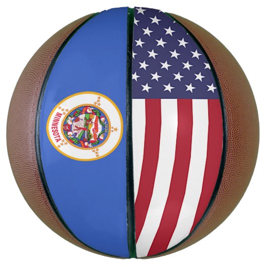 ミネソタ州旗を持つフルサイズバスケットボール バスケットボール (縦)