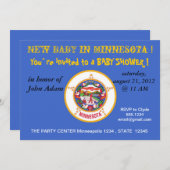 ミネソタ州旗を持つベビーシャワー招待状 招待状 (正面/裏面)
