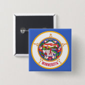 ミネソタ州旗を持つボタン 缶バッジ (正面&裏面)