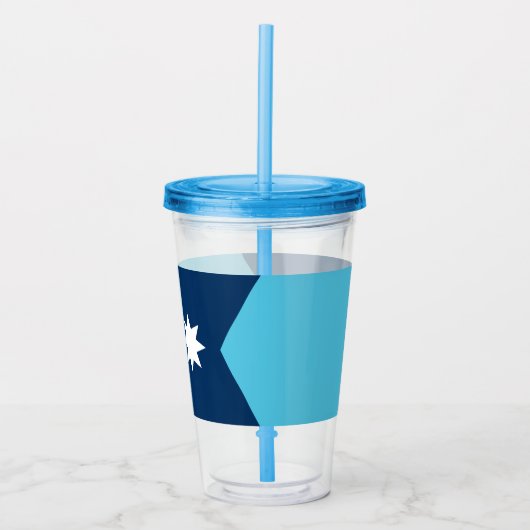 ミネソタ州旗を持つ愛国的なアクリル製タンブラー アクリルタンブラー (正面)