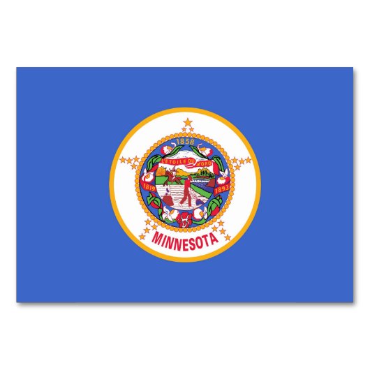 ミネソタ州旗を持つ愛国的なテーブルカード テーブルナンバー (裏面)