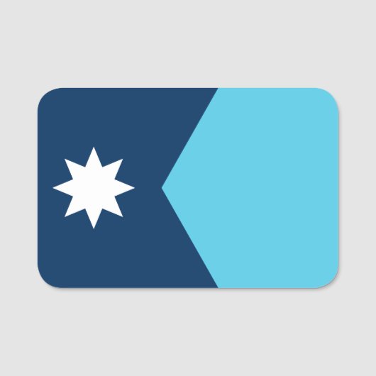 ミネソタ州旗を持つ愛国的な名前タグ 名札 (正面)