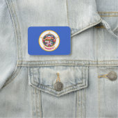 ミネソタ州旗を持つ愛国的な名前タグ 名札 (インサイチュ)