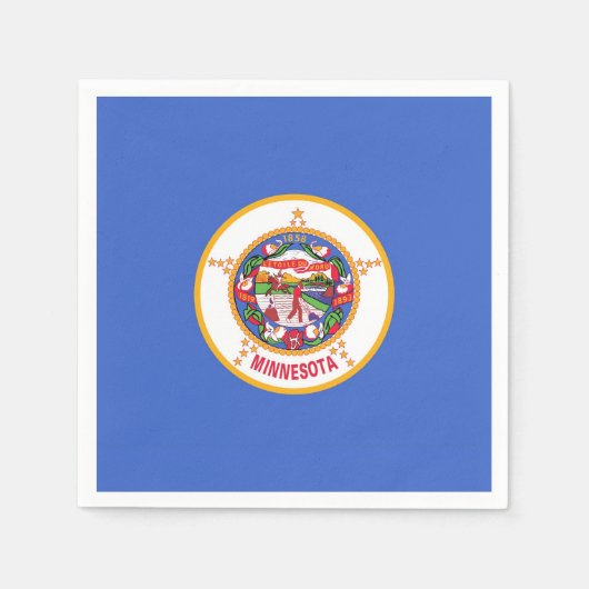 ミネソタ州旗を持つ愛国的な紙のナプキン スタンダードカクテルナプキン (正面)