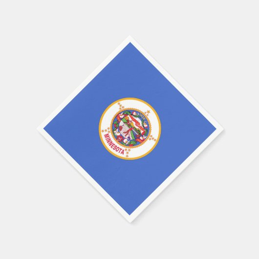 ミネソタ州旗を持つ愛国的な紙のナプキン スタンダードカクテルナプキン (角)