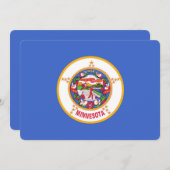 ミネソタ州旗を持つ愛国的招待状 招待状 (正面/裏面)