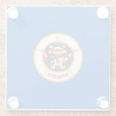 ミネソタ州旗デザインデコール ガラスコースター (裏面)