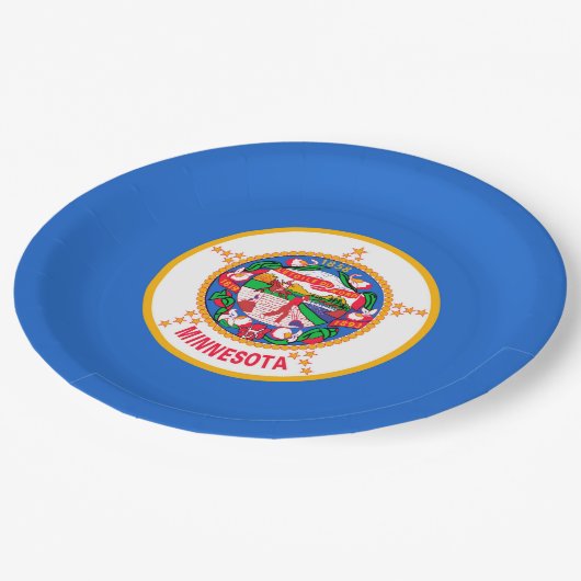 ミネソタ州旗デザイン ペーパープレート (アングル)
