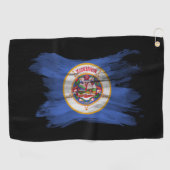 ミネソタ州旗ブラシストローク、ミネソタ州旗 ゴルフタオル (横)