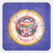 ミネソタ州旗動揺して スクエアシール (正面)
