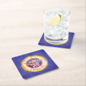 ミネソタ州旗動揺して スクエアペーパーコースター (インサイチュ)