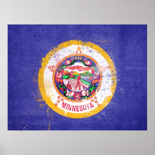 ミネソタ州旗動揺して ポスター (正面)